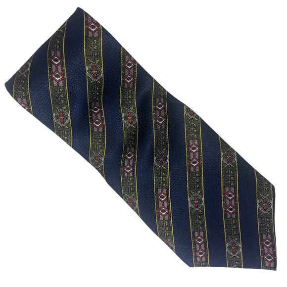 Blue and Green Diagonal Stripe Tie - Picture 2 of 6